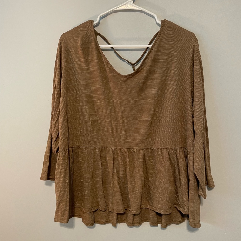 Light brown/orange colored blouse, never worn